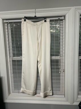 Cream Satin Lounge Pants